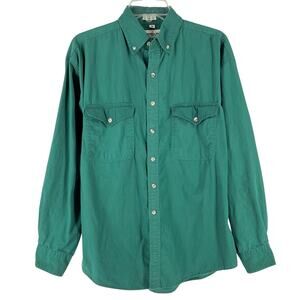 90s green button down shirt 1990s vintage